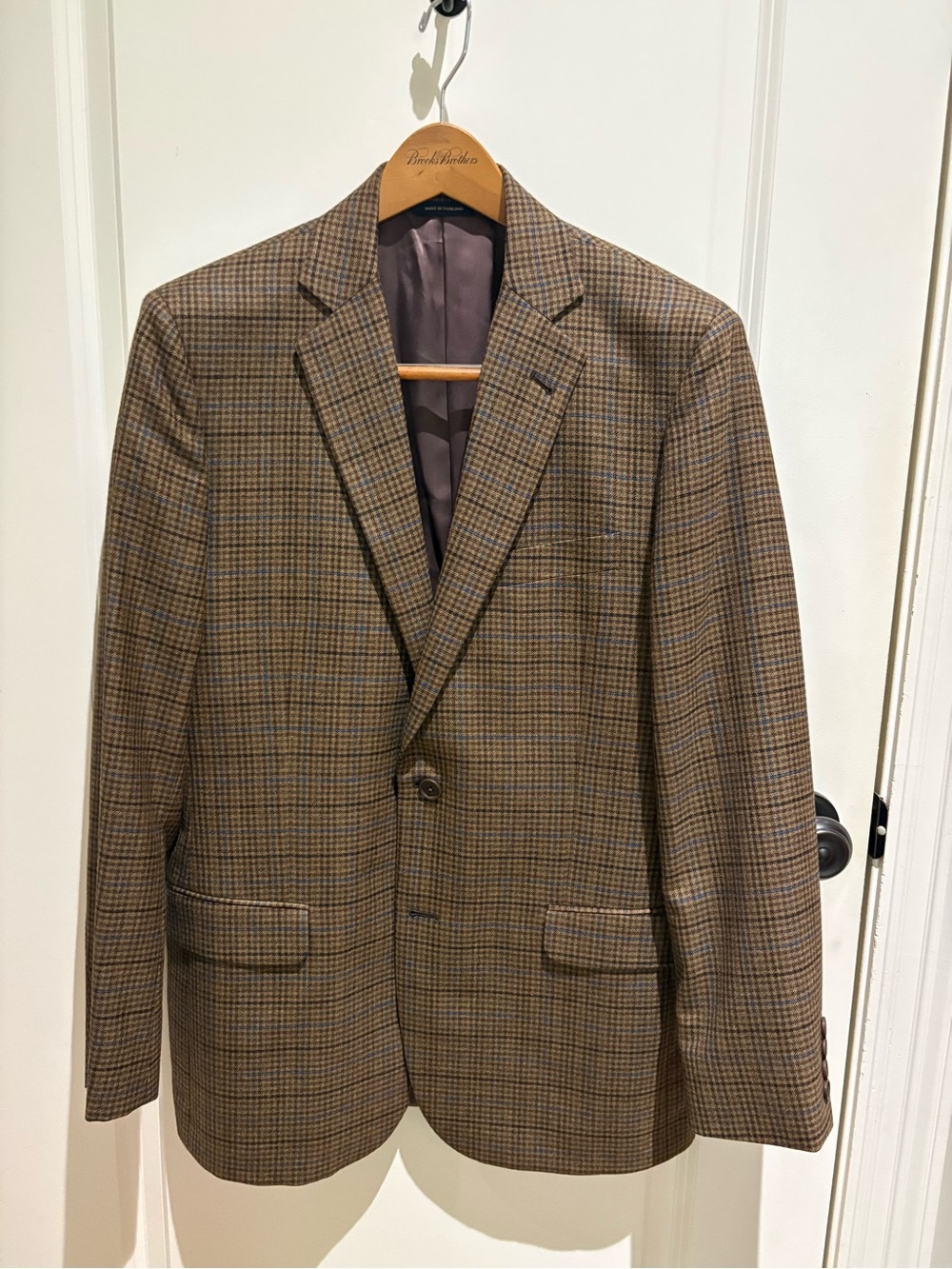 Men's Brooks Brothers Brown Plaid Blazer - Classic Tailored Sport Coat